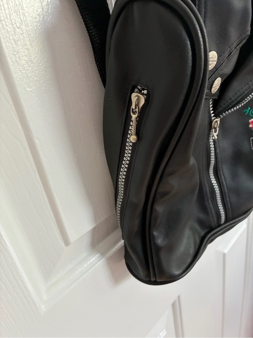Harley-Davidson Black Faux Leather Backpack, Size: 11"L X 2.5"W X 10"H - Picture 5 of 6
